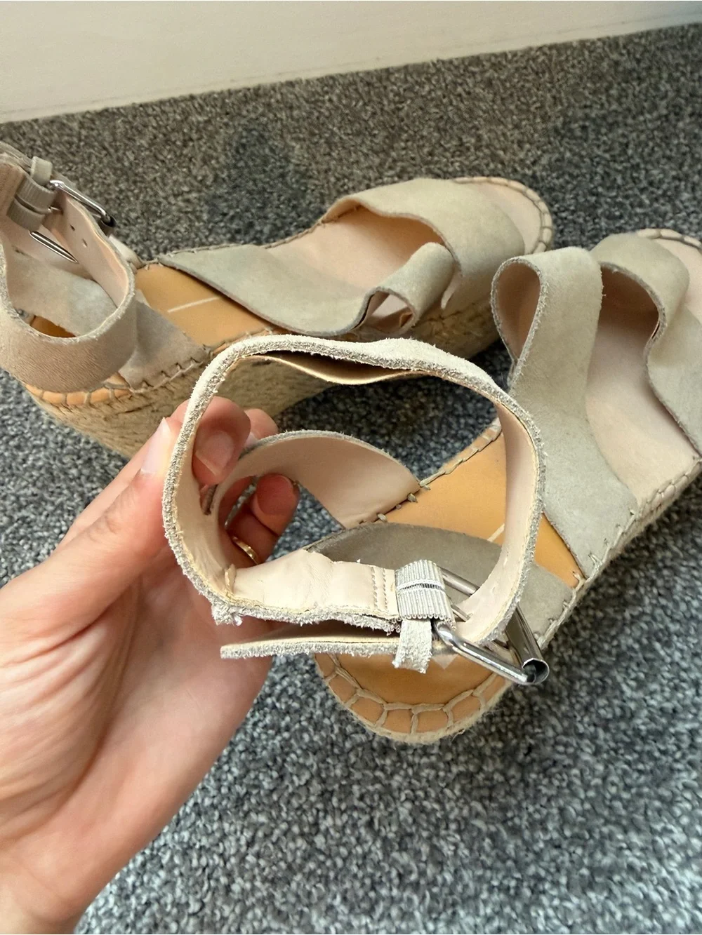 Dolce Vita Beige Espadrille Wedge Sandals
